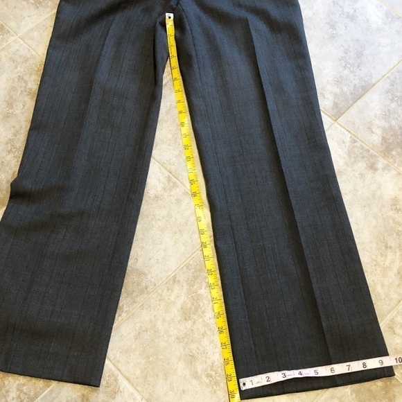 Anne Klein stretch wool straight leg pants trousers dress pants gray 4 - Picture 5 of 12